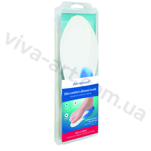 Стелька гелевая с голубой вставкой под пятку, размер на выбор, пара